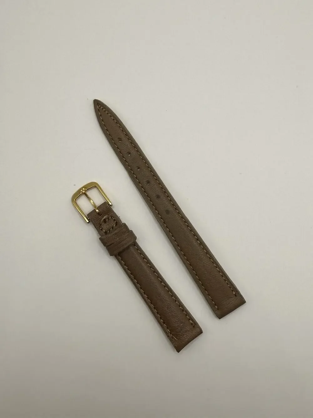 13mm KREISLER Glove Leather Brown NOS Vintage Watch Band & Gold-Tone Buckle